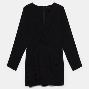 Zara Pleated Jumpsuit Dress Black